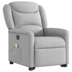 vidaXL Fauteuil de massage inclinable gris nuage tissu