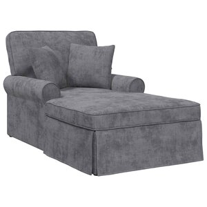 vidaXL Chaise lounge avec jupe Gris foncé 157 x 91 x 91 cm ARES