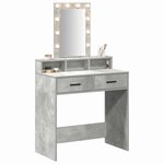 vidaXL Table de Toilette Gris 79 x 41 x 140 cm Bois d'ingénierie