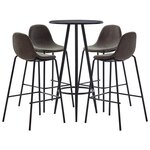 vidaXL Ensemble de bar 5 Pièces Tissu Gris foncé