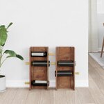 vidaXL Étagère Marron 24 x 13 x 54 cm Bois de Mahogany Massif