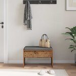 vidaXL Banc d'entrée avec coussin Bois ancien 63 x 38 x 40 cm