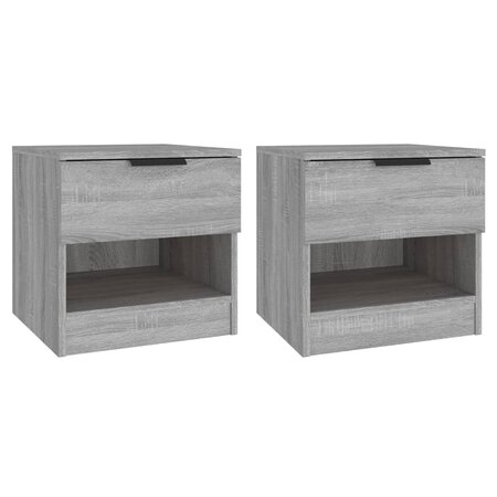 vidaXL Tables de chevet 2 Pièces Sonoma gris Bois d'ingénierie