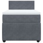 vidaXL Sommier à lattes de lit et matelas Gris foncé 80x200 cm Velours