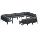 vidaXL Ensemble de canapé de jardin 13 Pièces Anthracite Acier