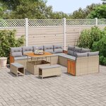 vidaXL Ensemble de canapé de jardin 17 Pièces Beige et Gris clair