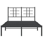 vidaXL Cadre de lit métal sans matelas avec tête de lit noir 120x200cm