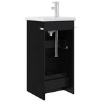 vidaXL Meuble de salle de bain avec évier Chêne noir 42 x 40 x 84 5 cm