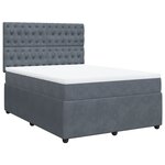 vidaXL Sommier à lattes de lit et matelas Gris foncé 140x200cm Velours