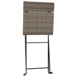 Ensemble de bistro jardin meuble extérieur terrasse pliable 3 pièces gris résine tressée 02_0013544