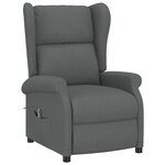 vidaXL Fauteuil inclinable électrique à oreilles gris foncé tissu