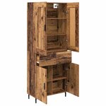 vidaXL Haut Armoire 2 Pièces Bois Ancien Bois Aggloméré et Verre