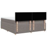 vidaXL Sommier à lattes de lit avec matelas Taupe 200x200 cm Tissu