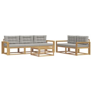 vidaXL Ensemble de canapés d'extérieur 6 Pièces Blanc et gris clair