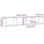 vidaXL Étagère Murale Chêne noir 100 x 18 x 18 cm Bois d'ingénierie