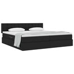 vidaXL Lit avec rangement et matelas avec matelas Noir 200 x 200 cm