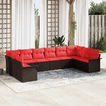 vidaXL Ensemble de canapé de jardin 10 Pièces Beige Poly rotin