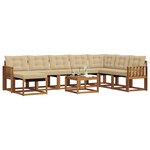 vidaXL Ensemble de canapés d'extérieur 9 pc Naturel et Beige