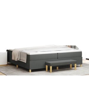 vidaXL Lit à ressorts avec matelas Gris foncé 200 x 200 cm tissu