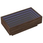 vidaXL Table basse avec LED chêne marron 90x50x30 cm bois d'ingénierie
