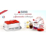 SEB YG660100 Yaourtière Multidélices Express Compact  -  5 modes - 6 pots - Blanc et rouge