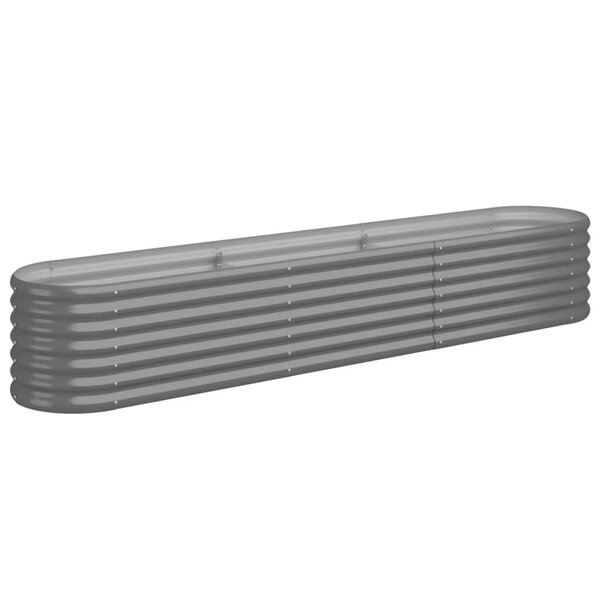 vidaXL Lit surélevé de jardin Acier enduit de poudre 224x40x36 cm gris