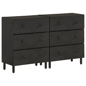 vidaXL Armoires latérales 2Pièces noir 60x33x75cm bois massif de manguier