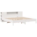 vidaXL Lit bibliothèque sans matelas blanc 200x200 cm bois pin massif