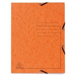 Chemise À Élastique 3 Rabats Carte Lustrée 355gm2 - A4 - Orange - X 25 - Exacompta