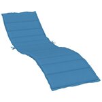 vidaXL Coussin de chaise longue bleu mélangé 200x50x4 cm tissu