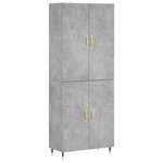 vidaXL Buffet haut Gris béton 69 5x34x180 cm Bois d'ingénierie