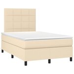 vidaXL Sommier à lattes de lit avec matelas Crème 120x200 cm Tissu