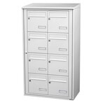 Bloc collectif Leabox  2x4  grade 3  simple face  Extérieur  fixation murale  Blanc neige RAL 9016 finition brillante