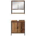 vidaXL Ensemble de meubles de salle de bain 4 pièces - Bois vieilli - Bois reconstitué