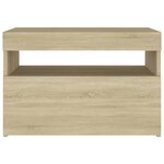 vidaXL Tables de chevet à LED 2 Pièces Chêne sonoma 60x35x40 cm