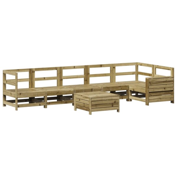 vidaXL Salon de jardin 7 Pièces bois de pin imprégné