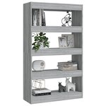 vidaXL Bibliothèque/Séparateur de pièce Sonoma gris Bois d'ingénierie