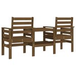 vidaXL Banc de jardin avec table 2 places brun miel bois massif de pin