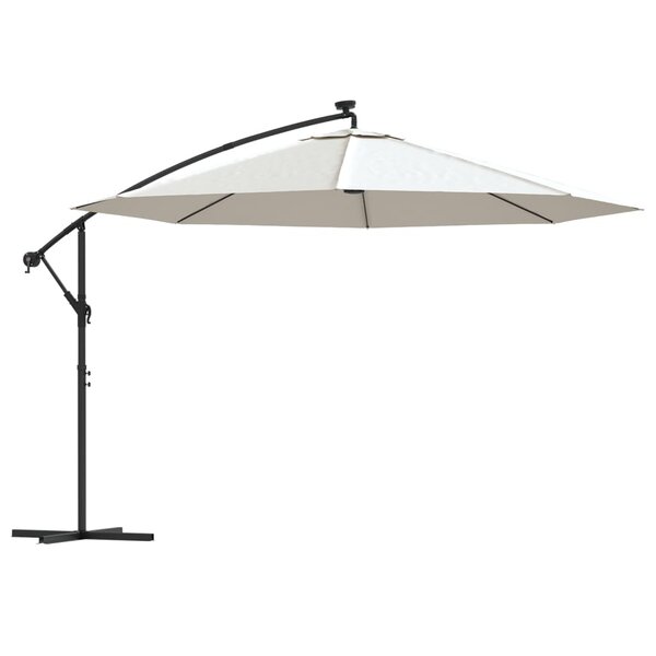 vidaXL Parasol en porte-à-feux et poteau métallique 350 cm Sable