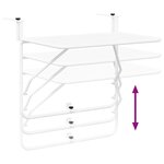 vidaXL Table Suspendue de Balcon Blanc 60 x 39 x 65 cm Acier