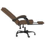 vidaXL Fauteuil inclinable de bureau Marron Tissu