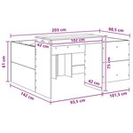 vidaXL Lit haut pour enfants avec bureau Chêne artisanal 98 5 x 200 cm