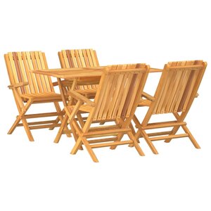 vidaXL Ensemble à manger de jardin 5 Pièces Bois de teck massif
