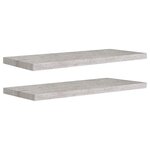 vidaXL Étagères murales flottantes 2 Pièces gris béton 80x23 5x3 8 cm MDF