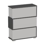 Homemania Armoire à chaussures Zigzag 75x30x95 cm Blanc et anthracite