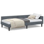 vidaXL Cadre de lit d'angle avec tête de lit Gris foncé 80 x 200 cm