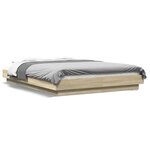 vidaXL Cadre de lit chêne sonoma 140x190 cm bois d'ingénierie