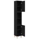 vidaXL Cabinet de salle de bain avec porte Chêne noir 30 x 30 x 190 cm