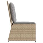 vidaXL Banc de jardin avec coussin Beige Poly rotin