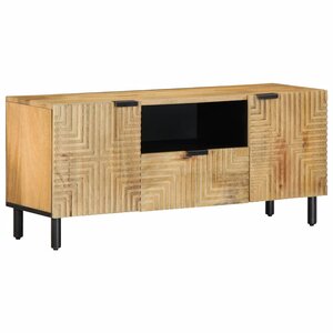 vidaXL Meuble TV marron 105x33x46 cm Bois massif de manguier